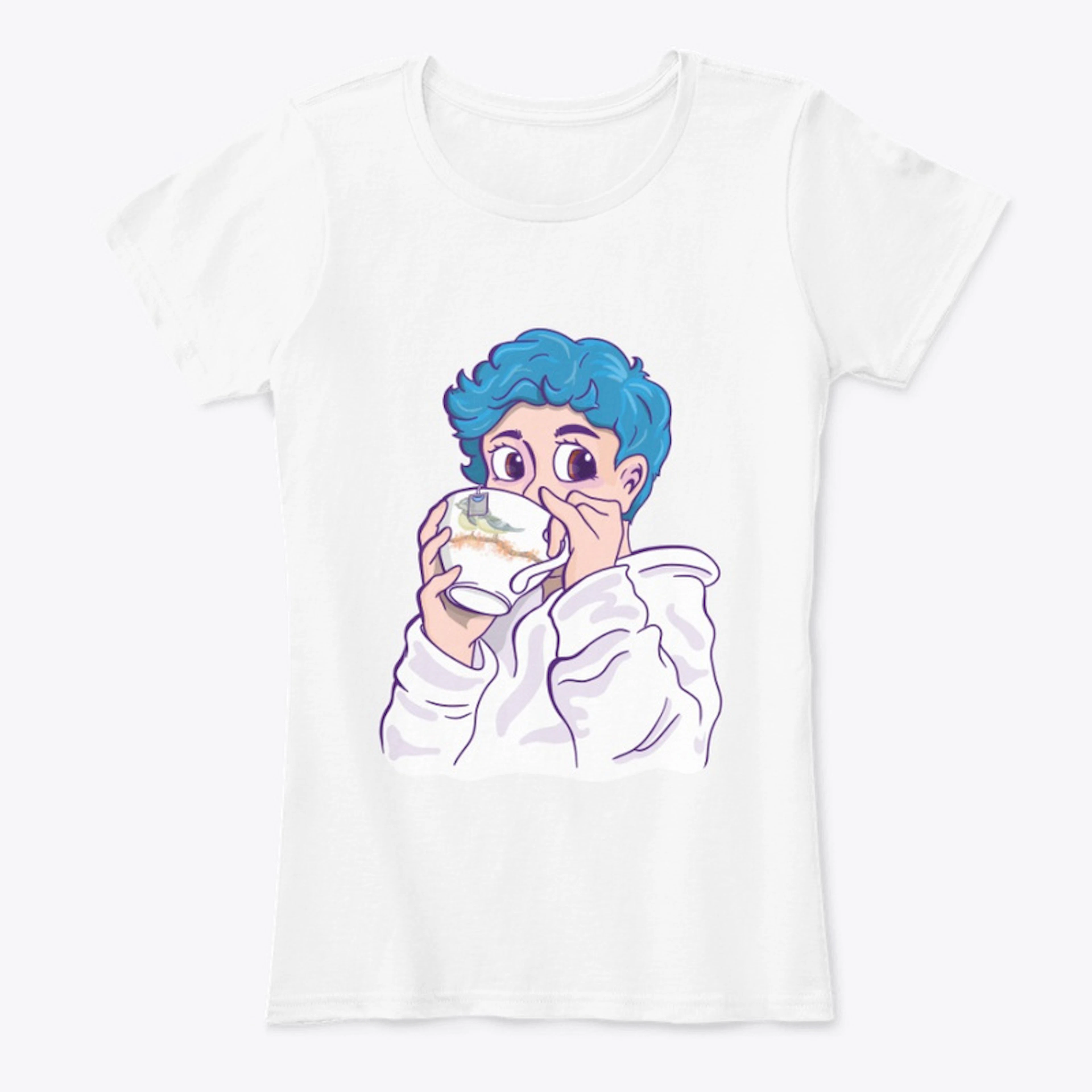Tea Sip Shirt - Blue Hair