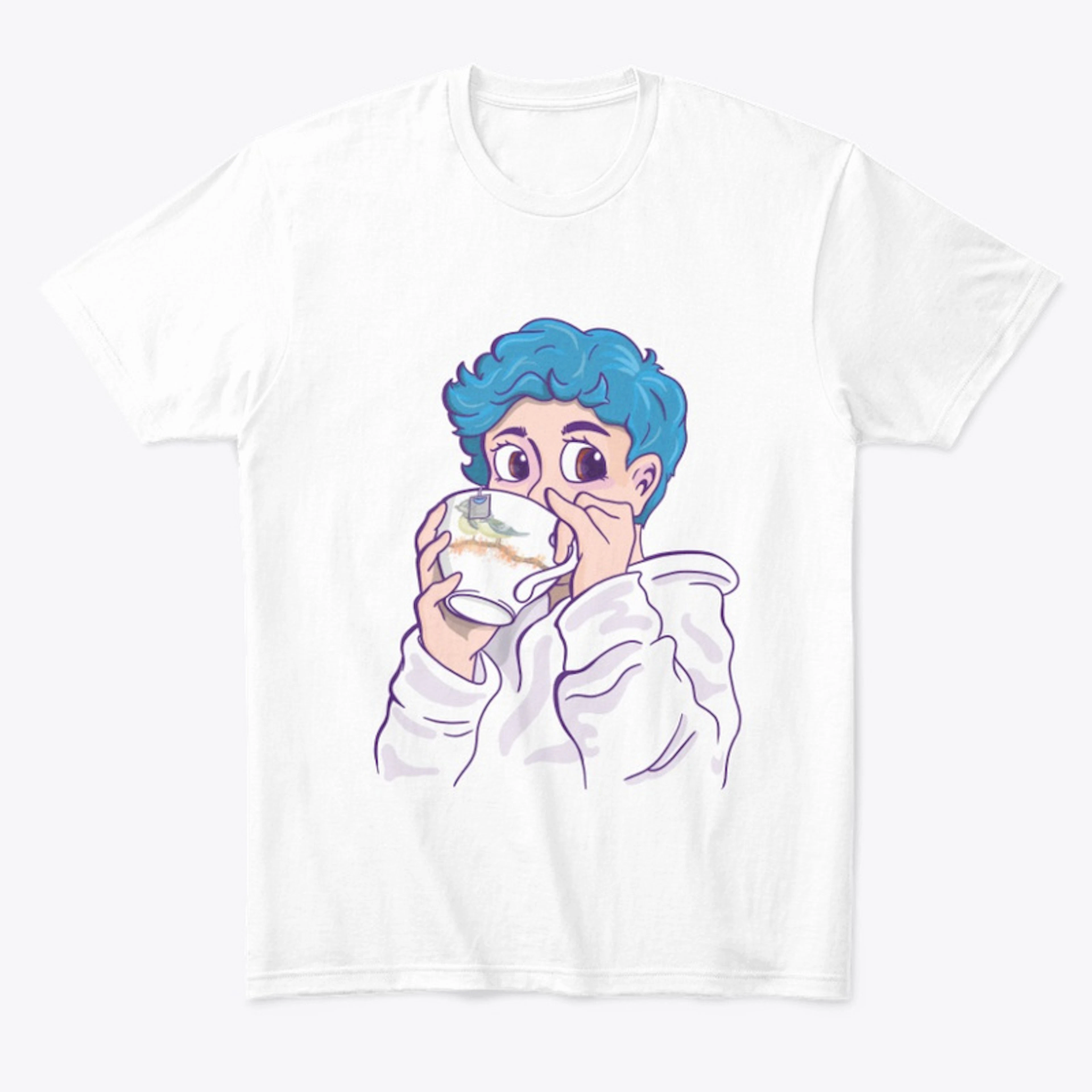 Tea Sip Shirt - Blue Hair