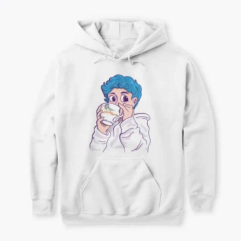 Tea Sip Hoodie - Blue Hair